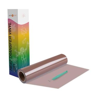 Imagem de HTVRONT Rolos De Vinil Htv Com Transferência Térmica - 30 Cm X 6 M, Cor Mocha, Para Camisas, Passar A Ferro Em Cricut E Cameo, Design Erva Fácil Cortar (Mocha)