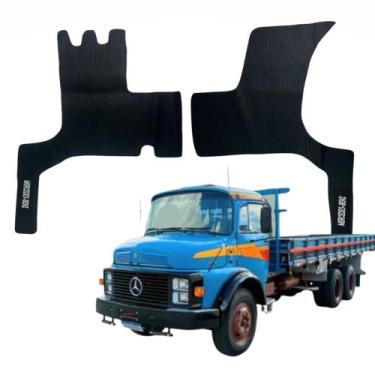 Imagem de Kit Completo 2 Peças de Tapetes PVC Automotivos Caminhão Mercedes 1113