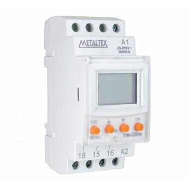 Imagem de Timer Digital Trilho 24/240Vca/Cc Backlight 16A 1Rev. 50 Metaltex