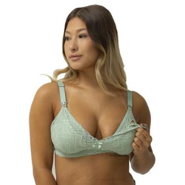 Imagem de Sutiã amamentação com Renda e Algodão Sutien Reforçado Maternidade Pos