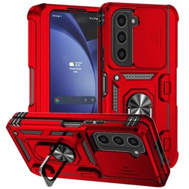 Imagem de Capa para Galaxy Z Fold 6, resistente a choques, com suporte de anel militar e compartimento para caneta oculto, capa protetora (para Galaxy Z Fold 6/vermelho)