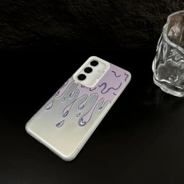 Imagem de MVVKKY para Samsung S24 Plus Luxury Paint Graffiti Art Case Pc Revestimento Capa (para Samsung S24 Plus/Branco ShuiDi)