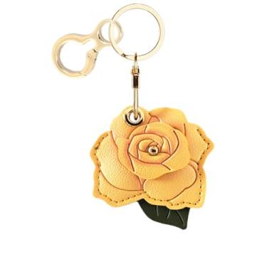 Imagem de Estojo de couro compatível com AirTag, capa protetora fofa com chaveiro, rastreador GPS antiarranhões para chaves, bolsa, animais de estimação (rosa A)