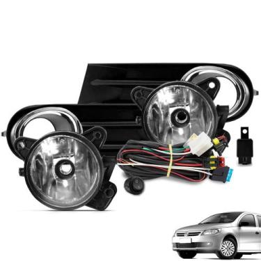 Imagem de Kit Farol de Milha Gol G5 2008 a 2012 Botão Tic Tac Moldura Preta - Su