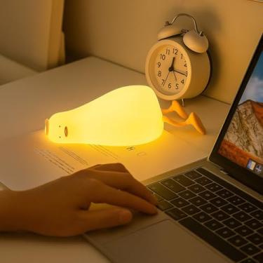 Imagem de Luminária Abajur LED Noturna de Pato de Silicone Recarregável USB Sensor de Toque Ideal para Quarto Infantil, Amamentação, Leitura, Presentes e Decoração Fofa - SHACK.