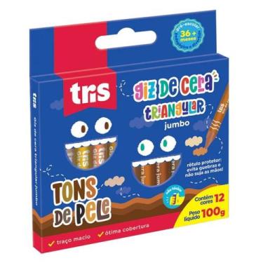 Imagem de Giz De Cera Tris Jumbo Tons de Pele 12 Cores