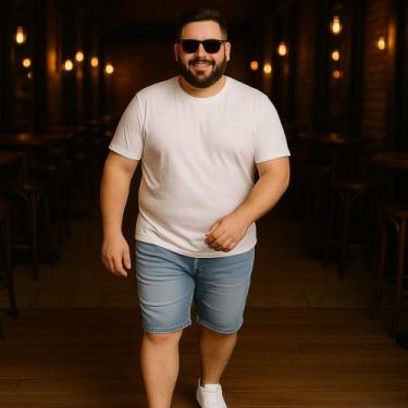 Imagem de Bermuda JEANS MASCULINA LISA Plus Size Grande Tamanho 44 46 48 Básica 