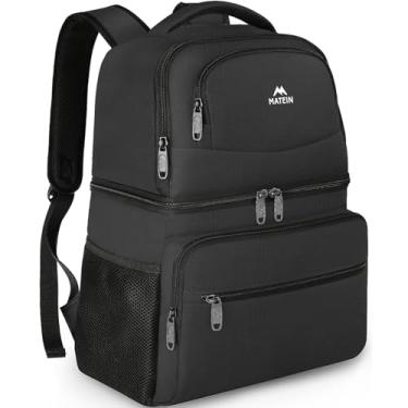 Imagem de MATEIN Mochila térmica para homens e mulheres, 40 latas com isolamento térmico, bolsa térmica de camada dupla, lancheira macia à prova de vazamento, com compartimento térmico, presentes de cerveja
