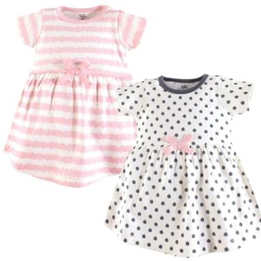 Imagem de Luvable Friends Vestidos de manga curta Touched by Nature pacote com 2, Desenho de carvão blush, 4 Anos