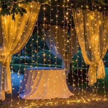 Imagem de Cascata De Natal 520 LED Luz Amarela 8 Funções 5x2m 220V - Gici Christ