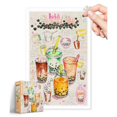 Imagem de PieceRelax Quebra-Cabeças De Plástico Para Adultos, 1000 Peças - Lucile Prache Bubble Tea, Os Jogos Mesa E Presentes Mais Satisfatórios, Sem Necessidade Tapete Quebra-Cabeça [H3339]