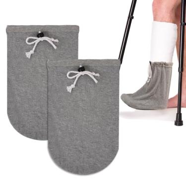 Imagem de JDVBDNK 2 Peças De Capa Meia Fundida Para Pé, Perna Abaixo Do Joelho, Meias Dedo Protetor Cordão Ajustável, Homens, Mulheres, Tornozelo À Prova (Cinza)