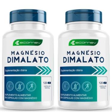 Imagem de Magnesio Dimalato 500Mg 120 Cápsulas - Ecomev (Kit 2)