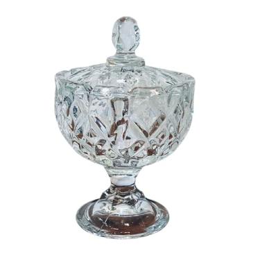 Imagem de Baleiro Bomboniere Centro de Mesa Potiche Decorativo Cristal Com Pé