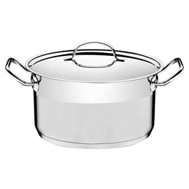 Imagem de Caçarola Tramontina Professional Funda em Aço Inox Fundo Triplo com Tampa Plana Detalhe Satinado 28 cm 8,4 L