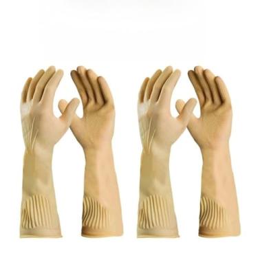 Imagem de 2 Pares Luva De Borracha Grossa Cano Longo Limpeza Pesada(M)