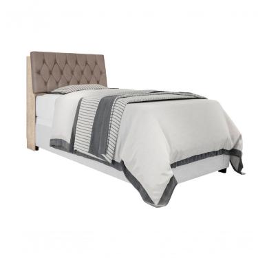 Imagem de Cabeceira Box Solteiro Amarula Com Capitonê Bege Escuro