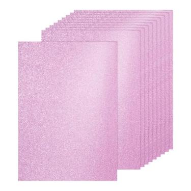 Imagem de PATIKIL 60 folhas de papelão com glitter rosa, 21 x 29,7 cm, papel brilhante A4, cartolina, 250 g/m², papel brilhante para artesanato, scrapbook, arte faça-você-mesmo, festa de casamento