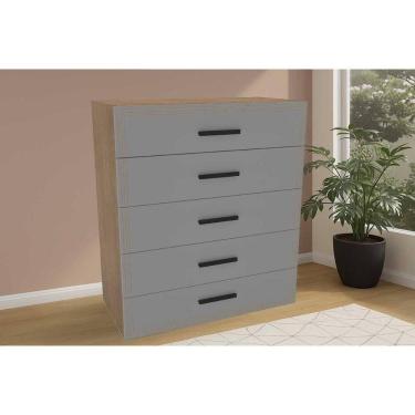 Imagem de Cômoda De Quarto Valência C- 5 Gavetas Freijo-cinza - Politorno