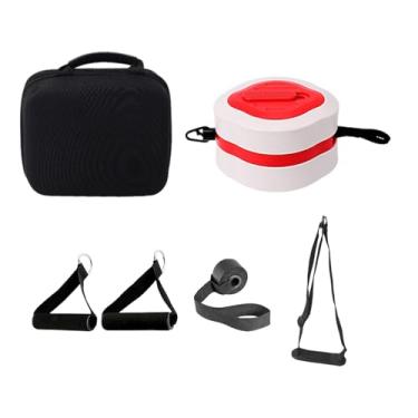 Imagem de Deevoka Máquina de cabo portátil, faixas elásticas, leve, três níveis, resistência ajustável, bomba de academia para costas, glúteos, tríceps, puxada para, Vermelho