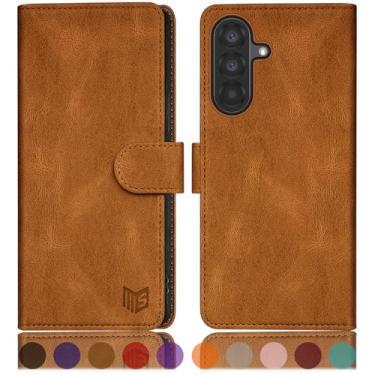 Imagem de SUANPOT Capa carteira compatível com Samsung Galaxy A56 com suporte de cartão de crédito com bloqueio RFID, capa protetora de couro PU flip book mulheres homens para Samsung A56 capa de telefone leve