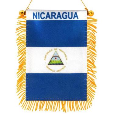 Imagem de Bandeira pendurada na janela Anley Nicaragua Fringy 10x15cm