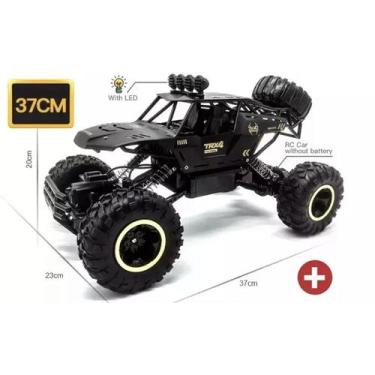 Imagem de Carrinho RC 37cm 4WD Preto  Tração Total para Brincadeiras OffRoad - C