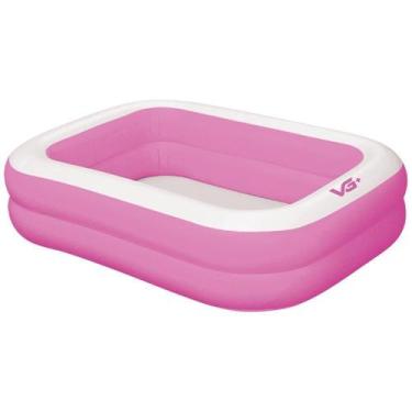 Imagem de Piscina Inflável Retangular Rosa 100 Litros Pvc Vg+ - VG Plus