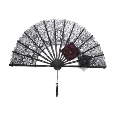 Imagem de IEUDNS Leque dobrável japonês tradicional, leque de renda para casamento, presente de inauguração para mãe