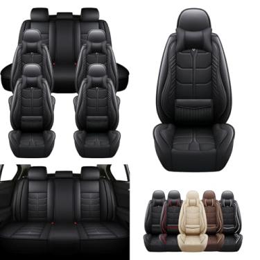 Imagem de Capa para assento de carro KIA Carnival 2022-2023, capa de assento dianteiro traseiro de 7 lugares, capas de assento de couro à prova d'água e resistente ao desgaste (conjunto completo com travesseiro