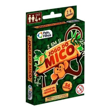 Imagem de Jogo Do Mico + Jogo Da Memória Baralho 56 Cartas 2 Em 1 - Pais e Filho