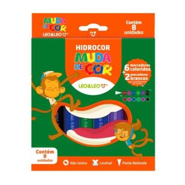 Imagem de Canetinha Hidrocor Que Muda De Cor 8 Canetas Jumbo - Leonora