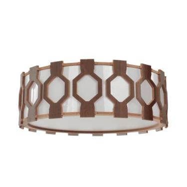 Imagem de Plafon Madeira Diamante Redondo 30cm - Adrilustres, Imbuia