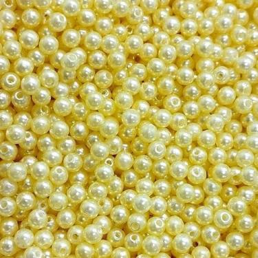 Imagem de PÉROLA DE ABS LISA Nº 04 20G PEROLA 4MM - IMPORTAÇÃO, Amarelo candy