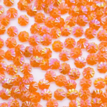 Imagem de Miçanga Passante Pitanga Plástico Laranja Irisado 6mm 1000pçs 100g - M