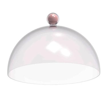 Imagem de Cúpula de Plástico 30cm para Bolos Tortas Doces Pratos Bubble Crippa Rosa Himalaia