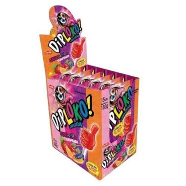 Imagem de Caixa Pirulito Dip Loko Sabor Salada de Frutas vem com 15Un - Danilla 