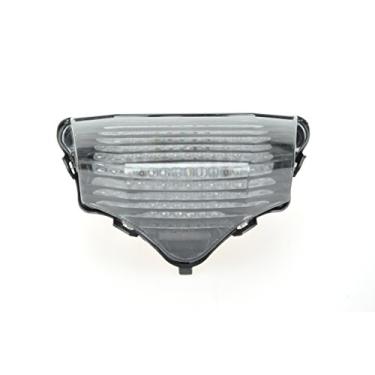 Imagem de Topzone Lightings Lanterna traseira de LED para motocicleta com lentes fumadas, luz traseira de freio com indicadores de luz de seta integrados para Yamaha 03-08 FZ6