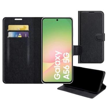 Imagem de Capa Capinha Carteira Preta Com Porta Cartão Compatível Com Samsung Galaxy A56 - Bluepink