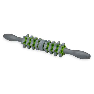 Imagem de Gaiam Rolo de massagem ajustável restore Plus, bastão de rolo muscular com 9 discos giratórios para alívio muscular direcionado, pescoço, ombro, costas, mão, massageador de pés com pressão e