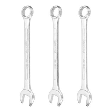 Imagem de HARFINGTON 3 peças chave de combinação de 19 mm caixa métrica de 12 pontos e chave inglesa de extremidade aberta de aço zincado de extremidade dupla para conserto de móveis de tubos automotivos, faça