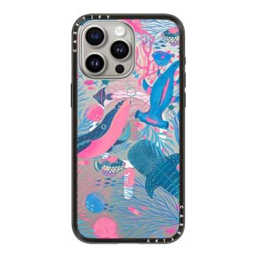 Imagem de CASETiFY Capa compacta para iPhone 15 Pro Max [fina e elegante/compatível com Magsafe/1,2 m. 2X proteção contra quedas de grau militar] - sob o mar - preto transparente