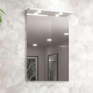 Imagem de Espelho Para Banheiro Com Led 60cm Mdf Branco - On Móveis