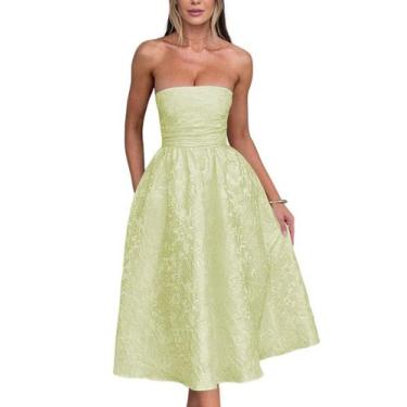 Imagem de Vestido EEMEII Summer sem alças Homecoming com bolsos Dusty Sage