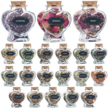 Imagem de Kit de ervas para suprimentos de bruxaria, 20 unidades de potes de erv