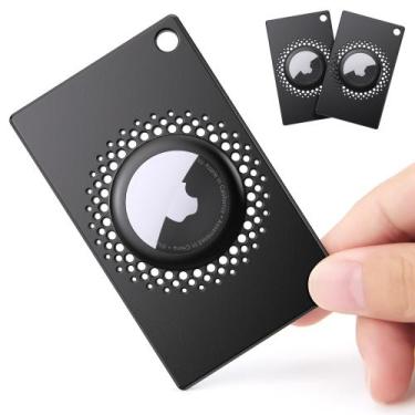 Imagem de Pacote com 2 Suporte de carteira Airtag CITYWAY para AirTag (preto)