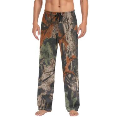 Imagem de Calça de pijama Ollabaky Camo Vintage para homens tamanho L
