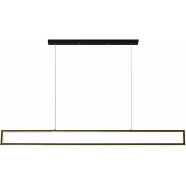 Imagem de WLHAZMWY Candeeiro pendente moderno minimalista luz pendente longo anel retangular luminária de pendurar luminária de altura ajustável (120 cm)