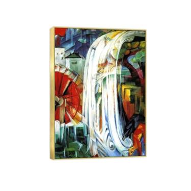 Imagem de BMZFYBS Impressão em tela, pintura famosa, arte de parede, moinho, pôster com moldura dourada para sala de estar, banheiro, decoração de casa 70 x 100 cm 27 x 39 pol