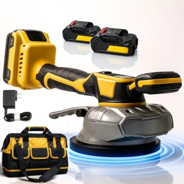 Imagem de Maquina Eletrica Assentar Piso Revestimento Vibrador Com Bolsa Inclusa 2 Baterias 21V Sem Fio LCD Brushless Gesso Marmore Madeira Azulejo